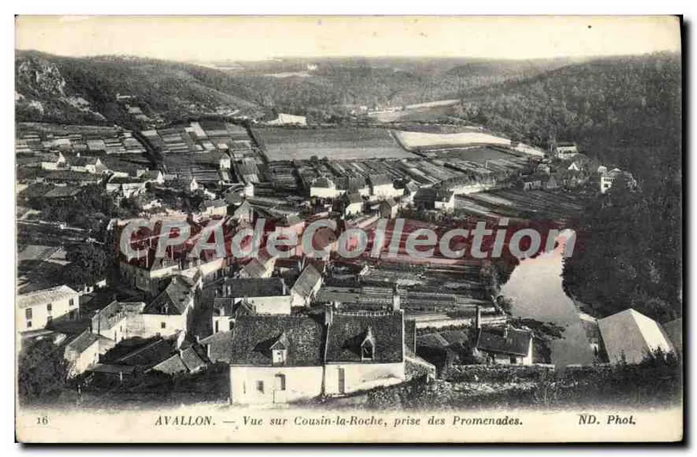 Avallon — Ansicht von Cousin-la-Roche, aufgenommen von den Promenades — ND. Fotografie - Vorderseite