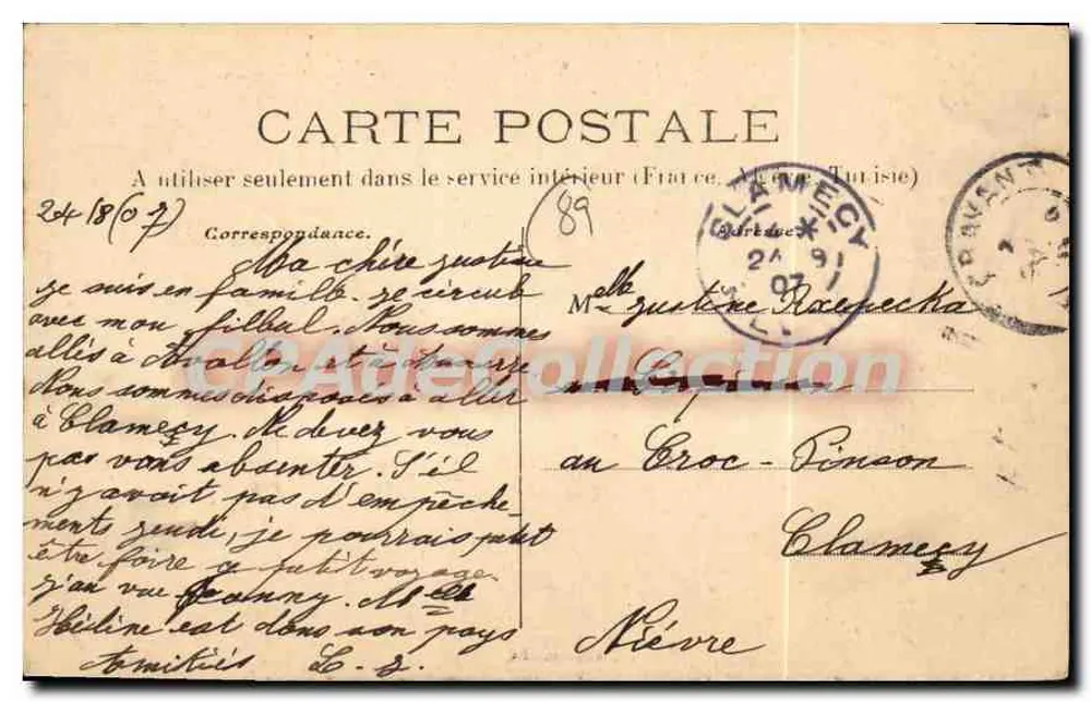 Auxerre — Eingang zum Lycée des Jeunes Filles, Rue de Paris — Ch. Broussard, Verlag - Rückseite