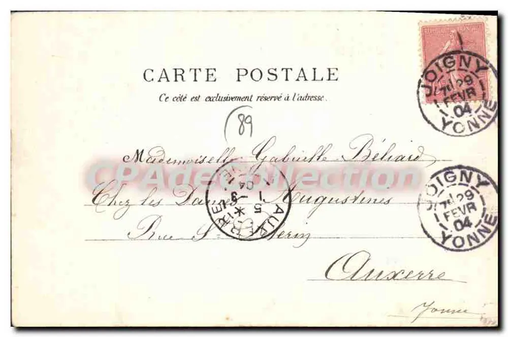 Joigny - A Torre Saint-Thibault — Coleção J. D. & Sene - Verso