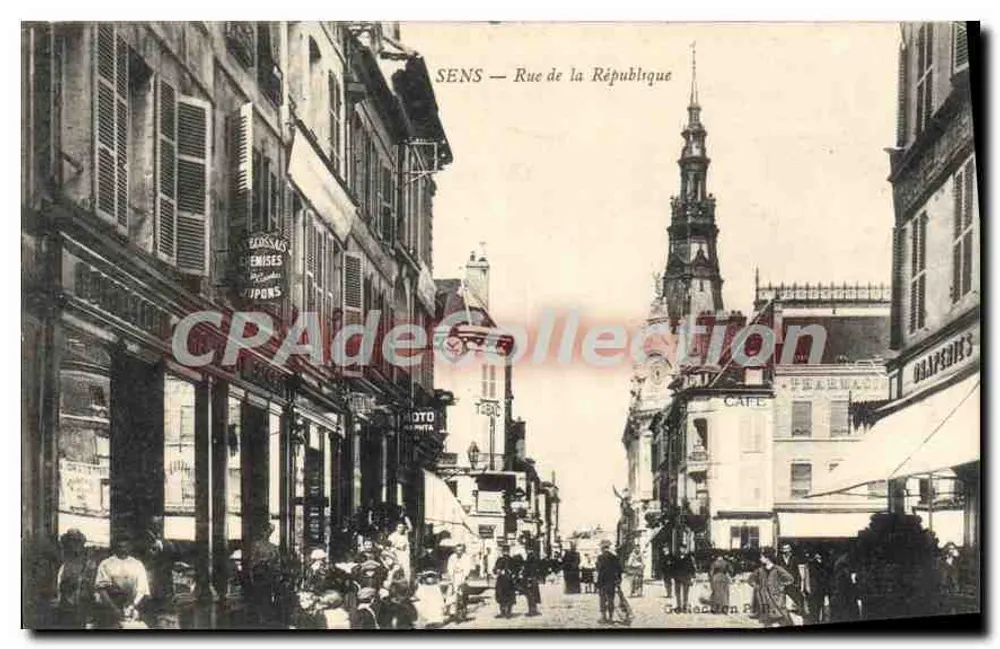 Sens — Rue de la République — Editor desconhecido - Frente
