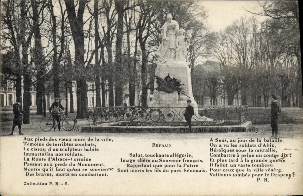 Sens — Monument dei Senones morti per la Patria — Collection P. R. S. - Recto