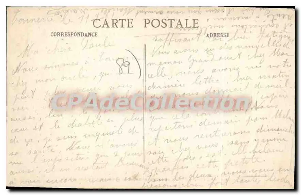 Tonnerre (Yonne) — Vue Générale prise de la vallée des Gerbes d'Orge — E. Guillot, phot-édit. - Verso