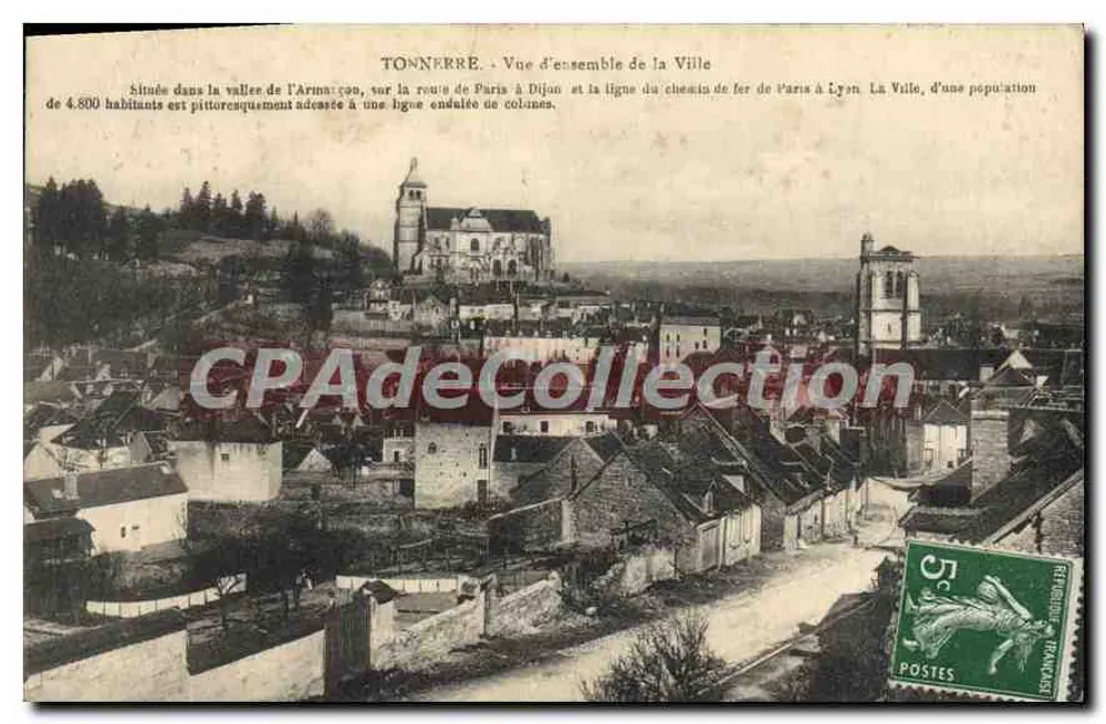 Tonnerre — Ogólny widok miasta — L. Durand, fotografia Tonnerre - Awers
