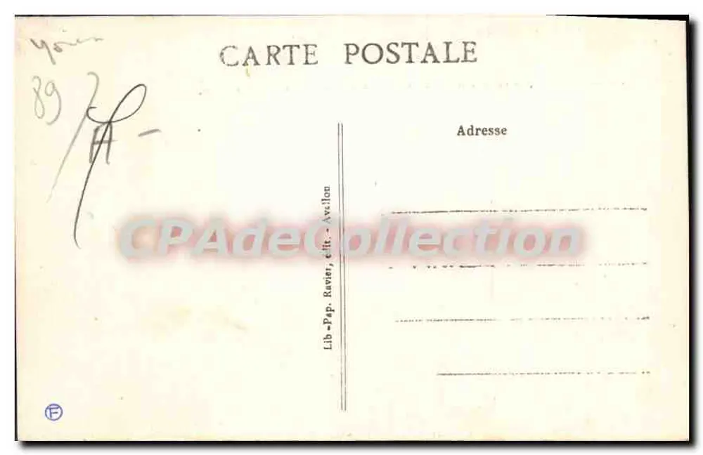 Pierre-Perthuis — Les deux Ponts — Lib. Pap. Ravier, édit. Avallon - Verso