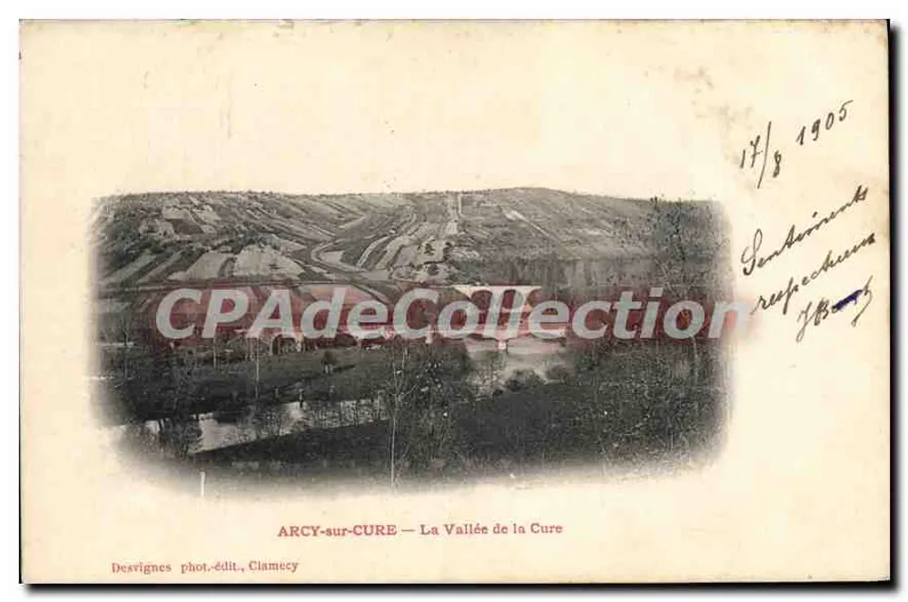 Arcy-sur-Cure — A Vale da Cure — Desvignes fot.-edit., Clamecy - Frente