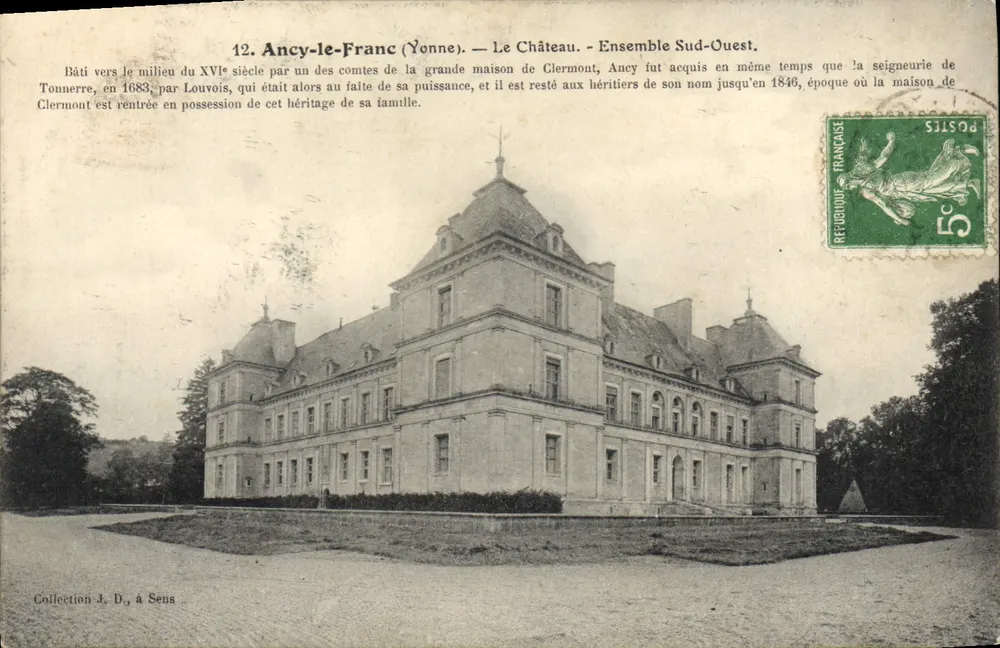 Ancy-le-Franc (Yonne) — O Castelo — Conjunto Sul-Oeste — Coleção J. D., em Sens - Frente