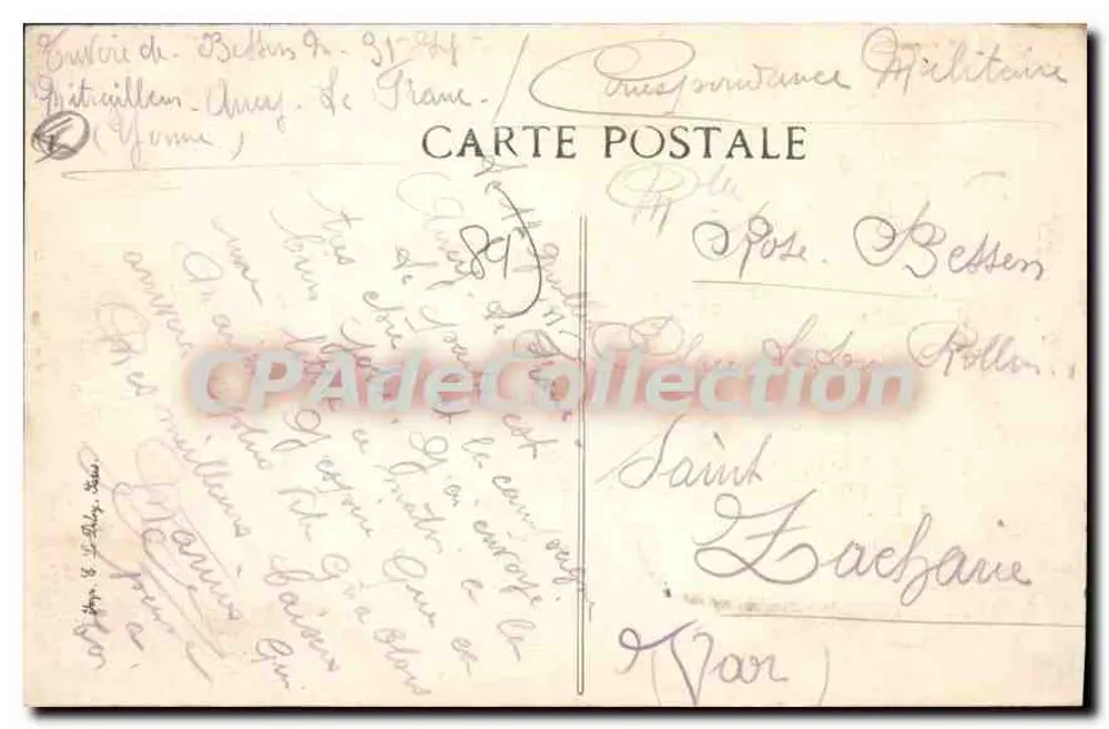 Ancy-le-Franc — Avenida do Castelo — Richebourg-Gérard édit. 28 - Verso