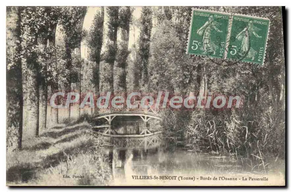 Villiers-St-Benoit (Yonne) — Ufer der Ouanne — Die Brücke — Verlag Pérôlat - Vorderseite