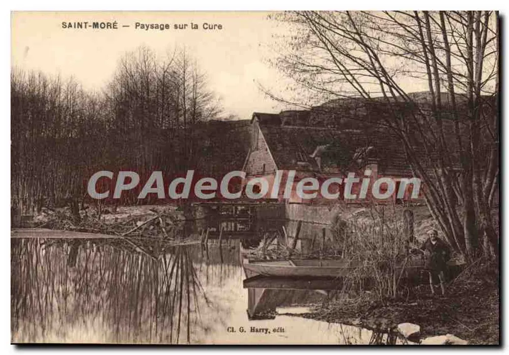 Saint-Moré — Pejzaż nad rzeką Cure — Cl. G. Harry, wyd. - Awers