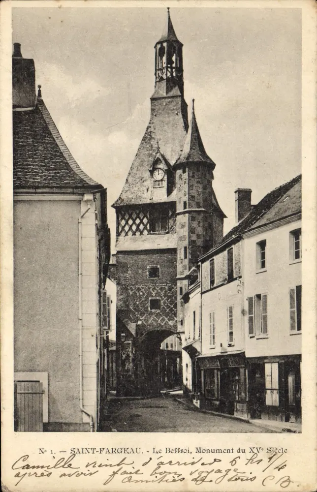 Saint-Fargeau — Der Glockenturm, Monument des 15. Jahrhunderts — Verlag C.B. n°1 - Vorderseite