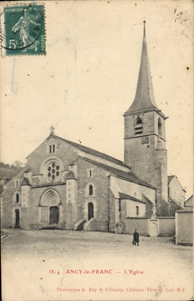 Ancy-le-Franc — A Igreja — Fototipia A. Rep & Filliette, Château-Thierry. Col. R-F - Frente