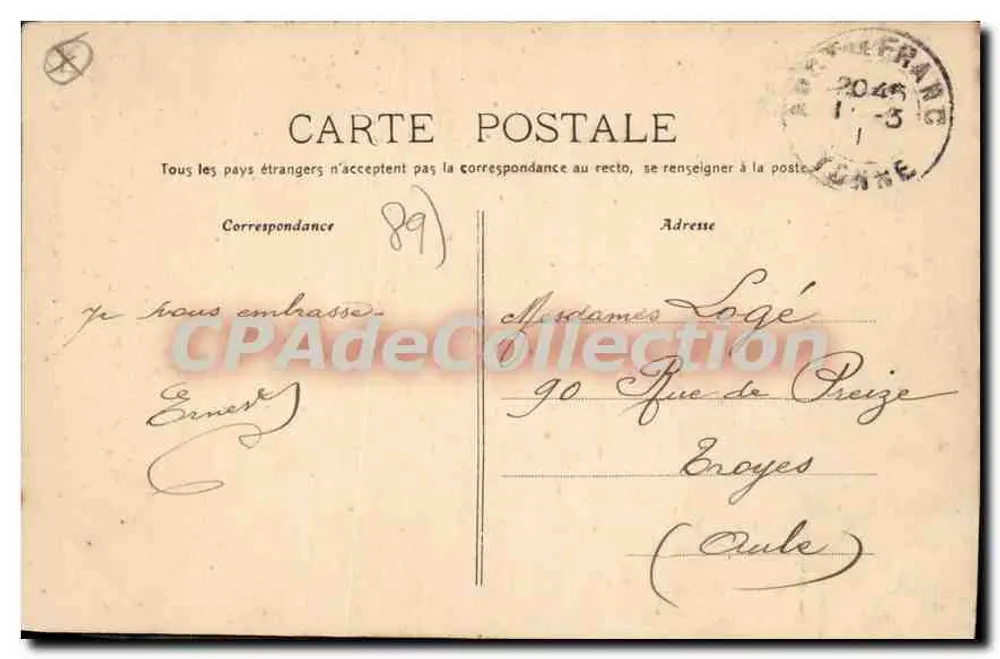 Ancy-le-Franc — A Igreja — Fototipia A. Rep & Filliette, Château-Thierry. Col. R-F - Verso