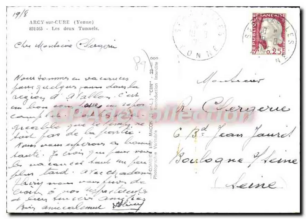 Arcy-sur-Cure — Os dois Túneis — CIM - Verso