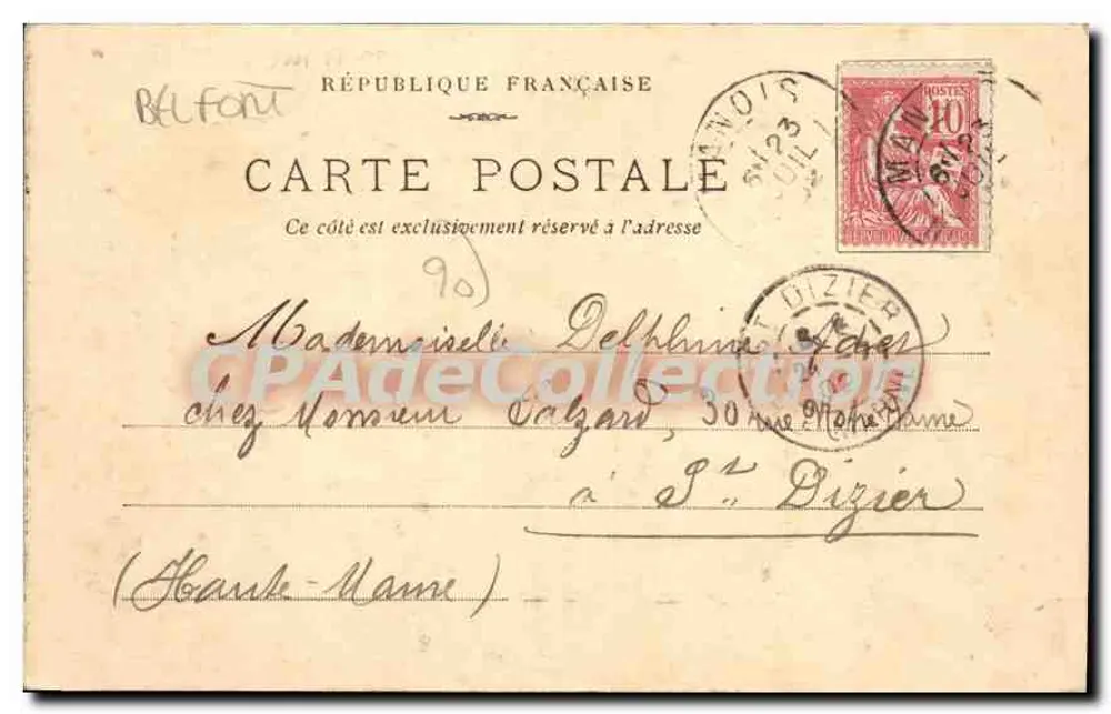 Montrouge — Vista da estátua da Liberdade e do castelo — Editor não identificado - Verso