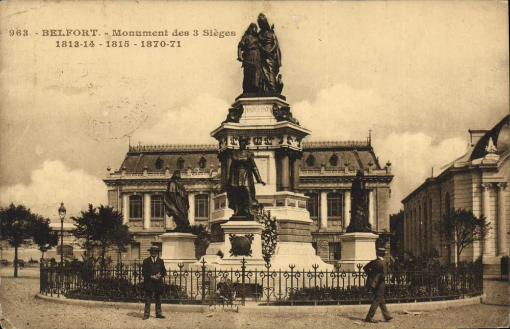 Belfort - Monumento dos 3 Sítios — 1813-14 - 1815 - 1870-71 — editor desconhecido, n° 963 - Frente