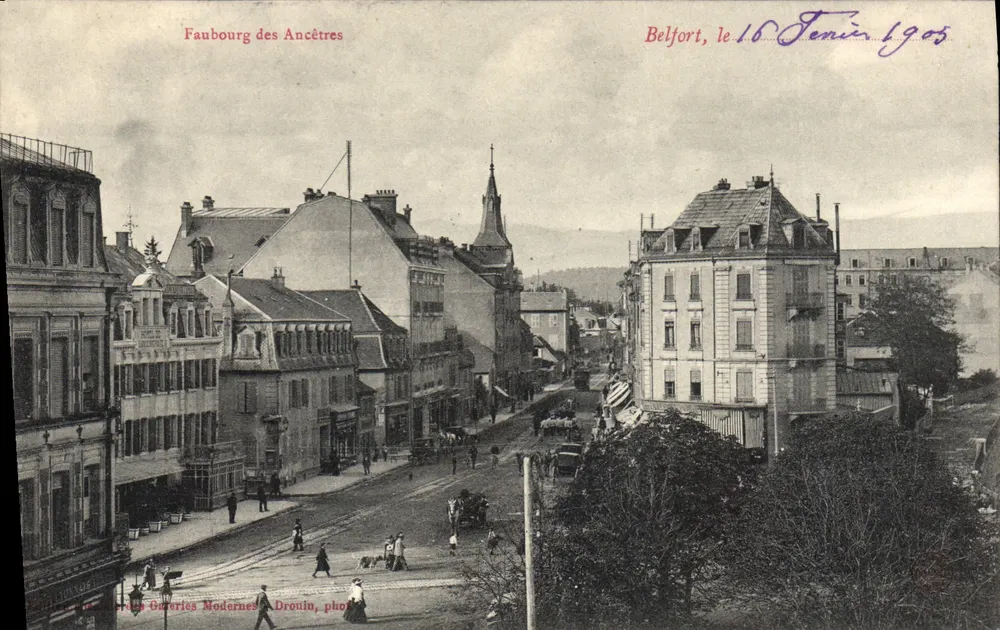 Faubourg des Ancêtres — Belfort — Galeries Modernes Drouin, fot. - Recto