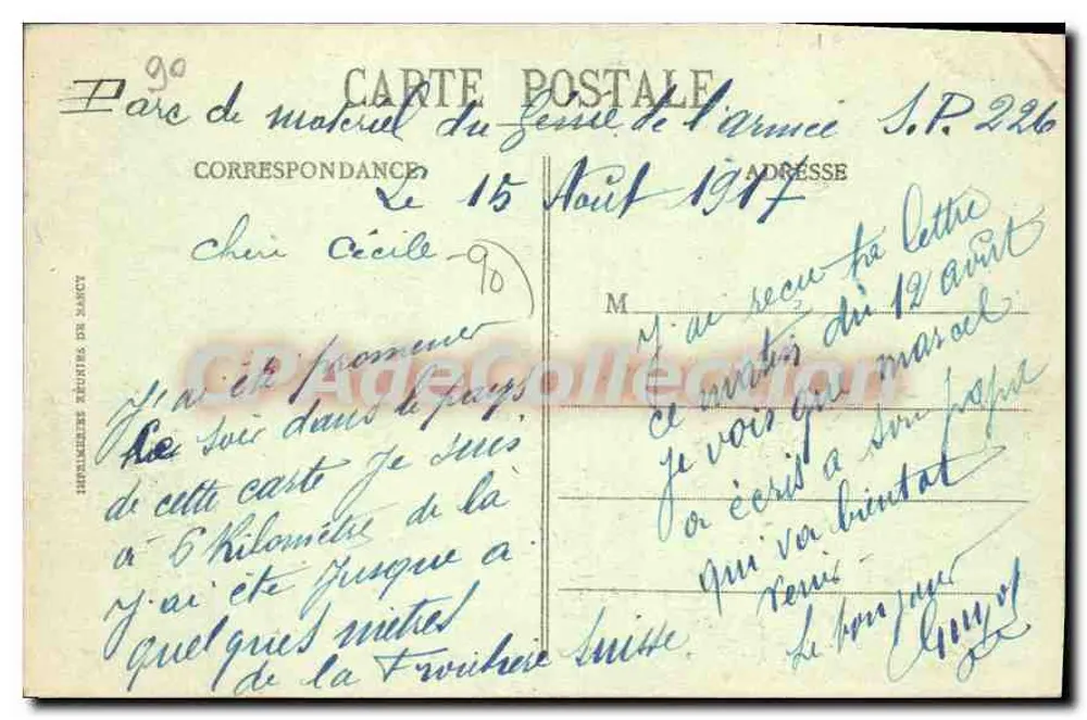 रेचेसी - फ्रंटियर के कैफे - आर. मेयर के संस्करण, 49, राम्ब. ऑफ़ फ्रांस, बेल्फोर्ट - पीछे