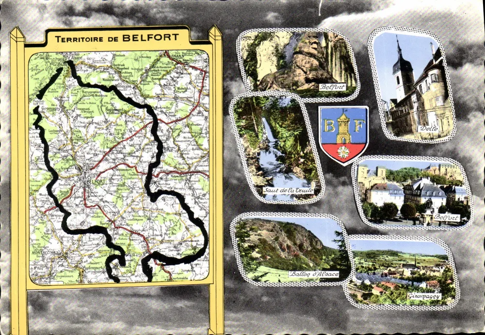Território de Belfort — Carte postale turística — Edição Huguenin Strasbourg (189e-1910) n°90.010.114 - Frente
