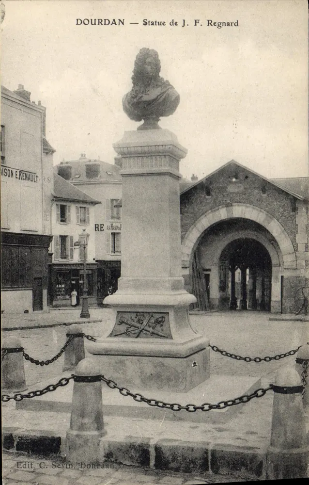 Dourdan — Estátua de J. F. Regnard — Edit. C. Sevin, Dourdan - Frente