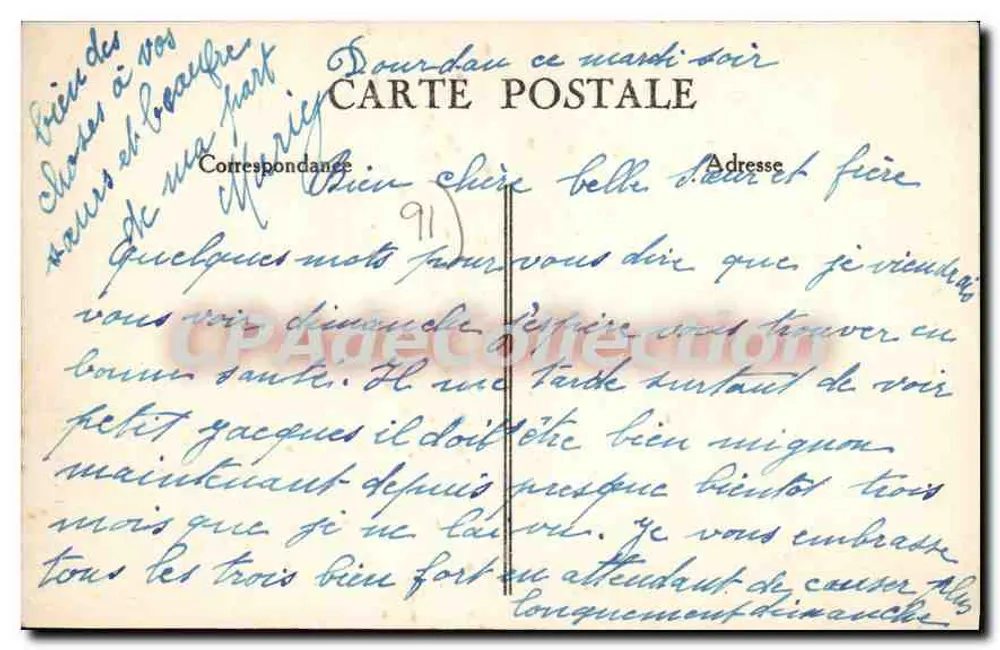 Dourdan — Estátua de J. F. Regnard — Edit. C. Sevin, Dourdan - Verso