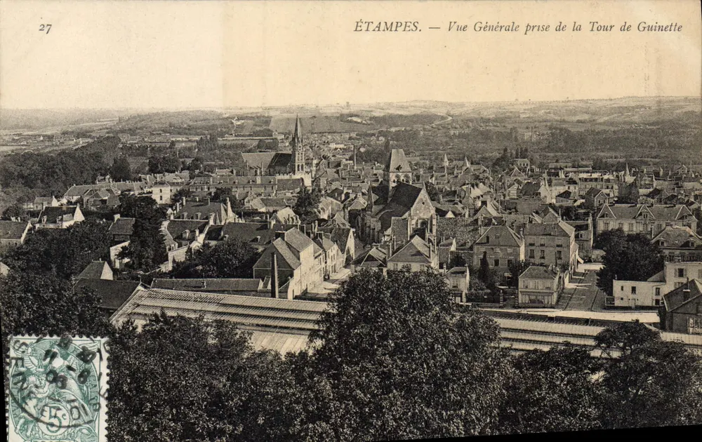 Étampes — Allgemeiner Blick von der Tour de Guinette — unbekannter Verlag, Nr. 27 - Vorderseite