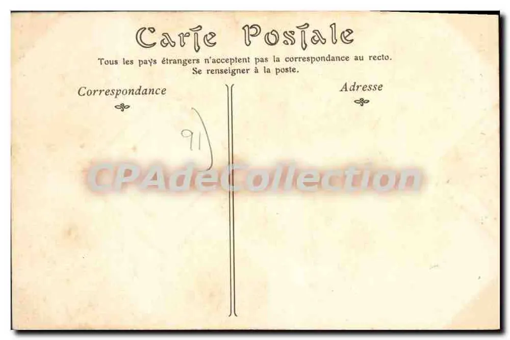 Étampes — Lavabos en la Juine — Tarjeta postal antiguan°18 - Reverso