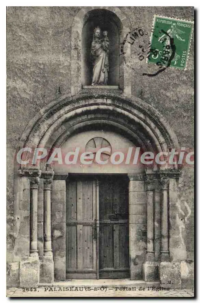 Palaiseau (S.-&-O.) — Portal de la Iglesia — E. Malcunt, fot.-edit. París - Anverso