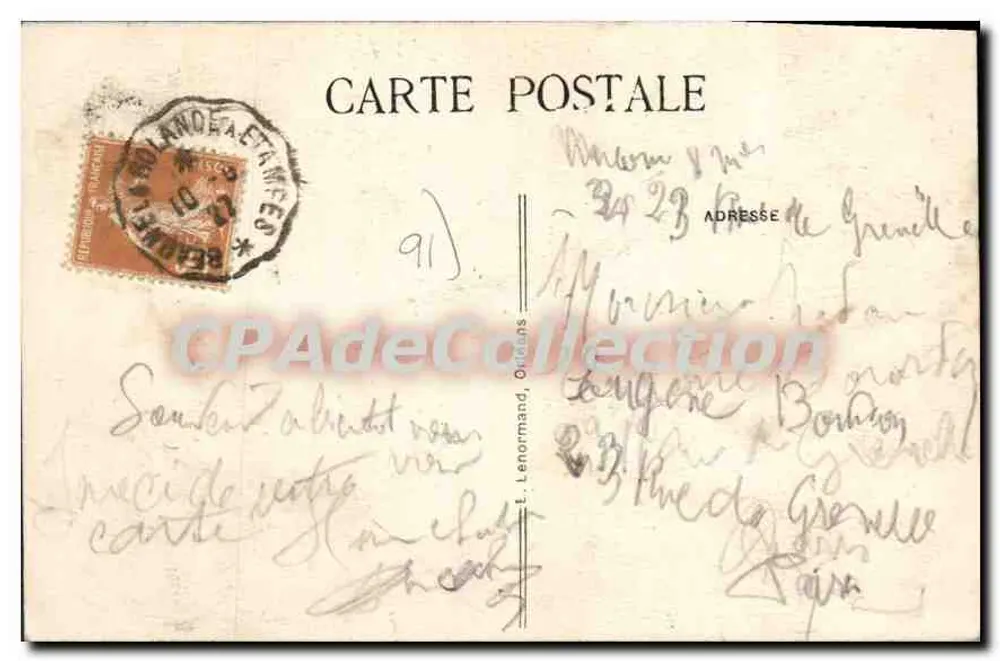 Méréville (S.-O.) — Het Kasteel gezien vanaf het Meer — Uitgave Riffard & Fils - Achterkant