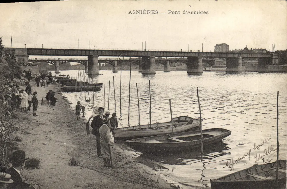 Asnières — Ponte de Asnières — Editor L. Baille - Frente
