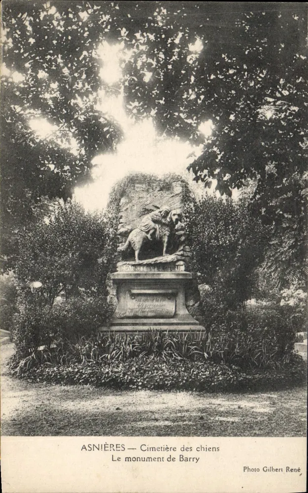 Asnières — Tierfriedhof, Denkmal von Barry — Photo Gilbert René - Vorderseite