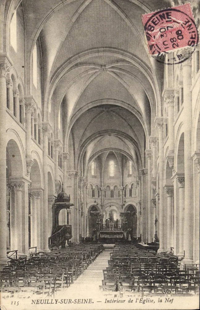 Neuilly-sur-Seine — Interior da Igreja, a Nave — Editor: Fot. 115 - Frente