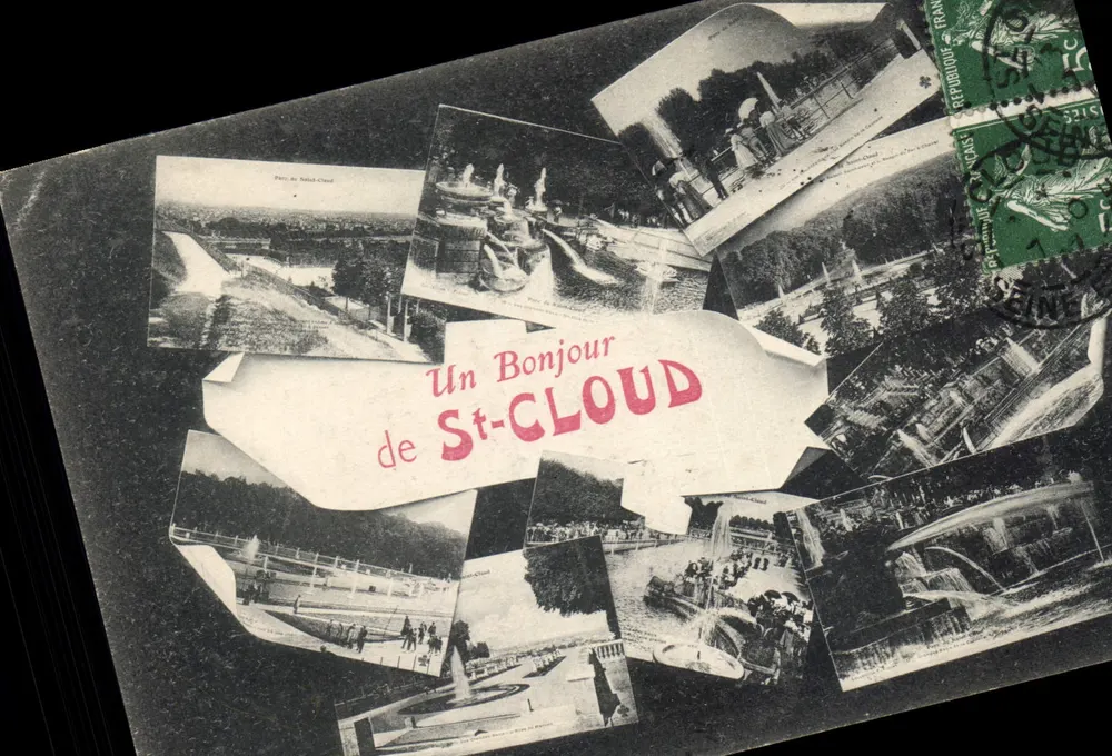 Um Olá de St-Cloud — collage de fotos do parque — editor desconhecido - Frente