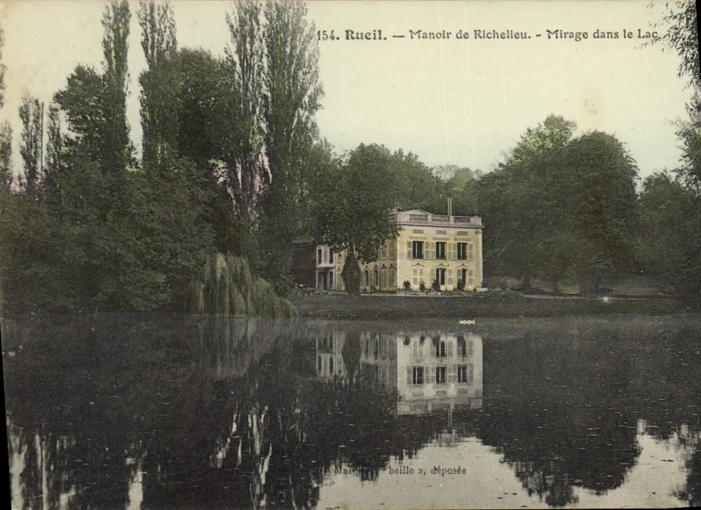 Rueil — Schloss Richelieu — Spiegelung im See - Vorderseite