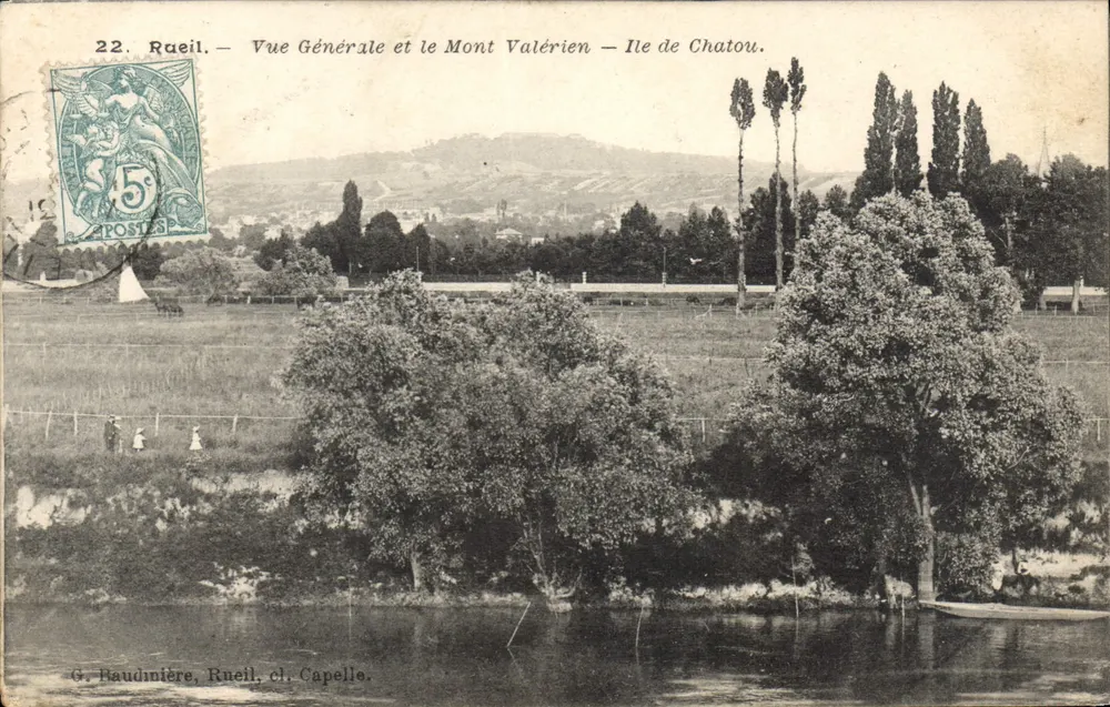 Rueil — Allgemeiner Blick und Mont Valérien — Île de Chatou - Vorderseite