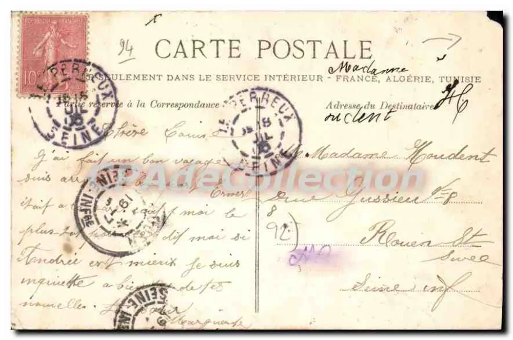 Le Perreux - Avenue Leuru-Rollin, Rue de la Station — Verlag 'LE PERREUX' n°42 - Rückseite