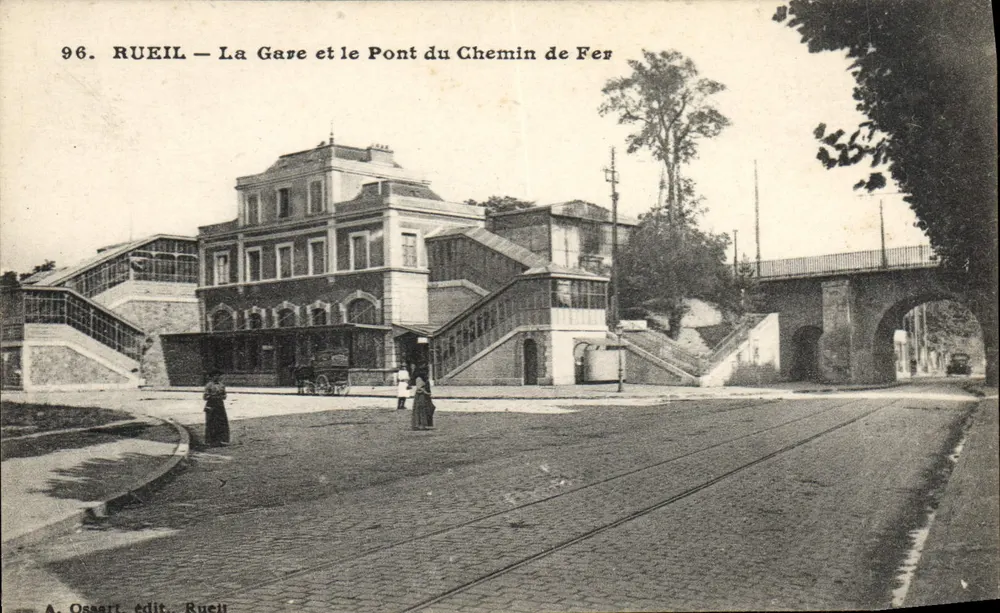 Rueil — Die Station und die Eisenbahnbrücke — A. Ossart, Verlag Rueil - Vorderseite