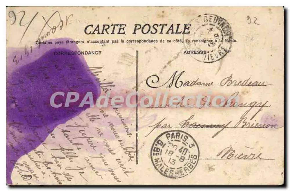 Ville-d'Avray — Denkmal für Coret, Maler-Künstler — F. F. Paris - Rückseite
