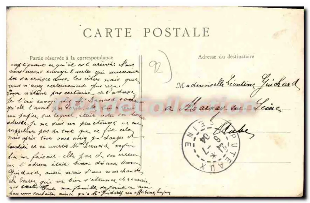 Puteaux — Ein Stück der Ufer der Seine — G. Février, Verlag, 26, bd Richard-Wallace in Puteaux - Rückseite
