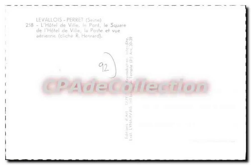 Levallois-Perret — Panoramablick — Art Editions LYNAPRIS - Rückseite