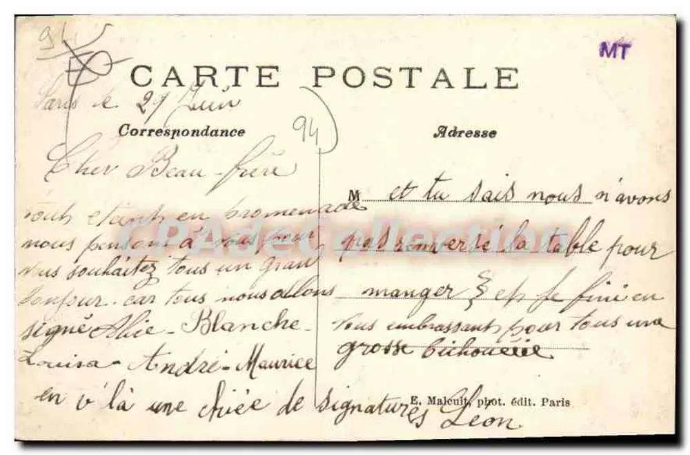 Die Ufer der Marne — JOINVILLE-le-PONT — Schwimmer — E. M. — n°285 - Rückseite
