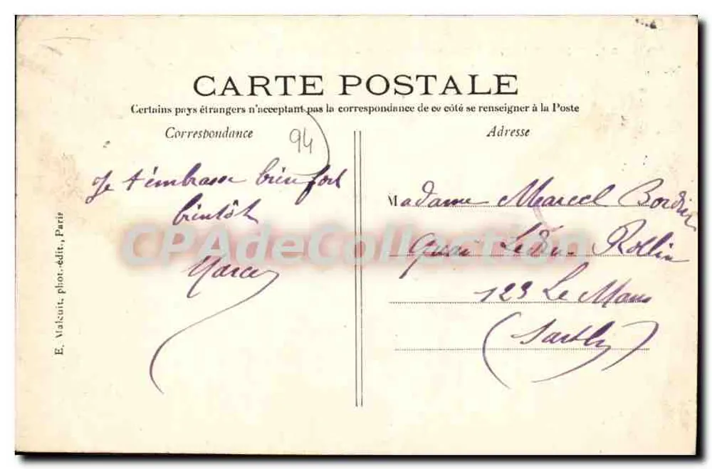 Vincennes - Cours Marigny - Panorama — E.M. editor - Verso