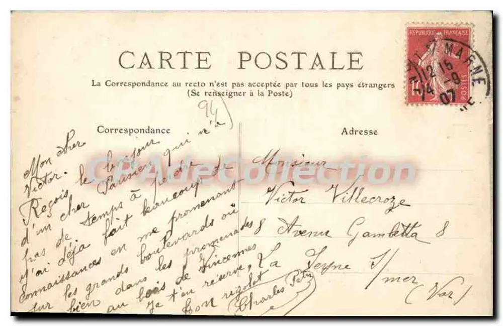 Nogent-sur-Marne — Ponta da Ilha da Beleza — editor não identificado, n° 33 - Verso