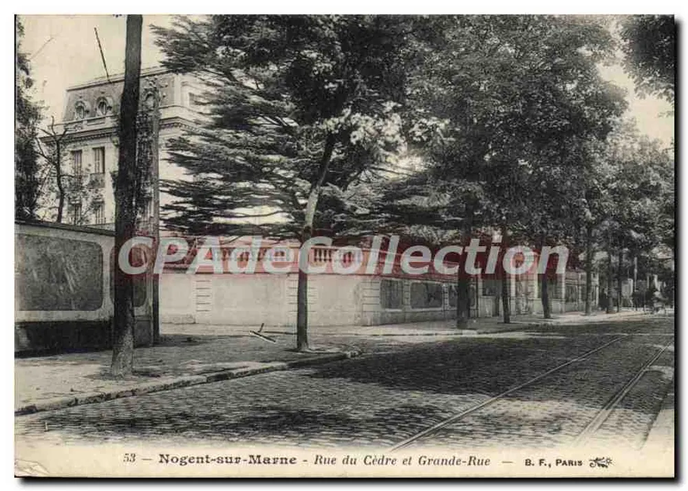 Nogent-sur-Marne — Rue du Cèdre und Grande-Rue — B. F., Paris - Vorderseite