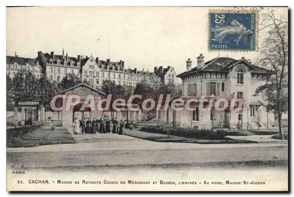 Cachan - Casa di Riposo Cousin de Méricourt et Besson, l'ingresso - In fondo, Casa St-Joseph - Recto