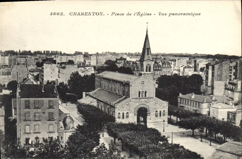 Charenton - Place de l'Église - Panoramablick — E. Malecuit, phot.éd., Paris, n°4602 - Vorderseite