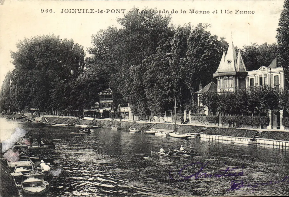 Joinville-le-Pont — Les Bords de la Marne et l'Île Fanac — J. A. phot-édit Vincennes n°966 - Vorderseite
