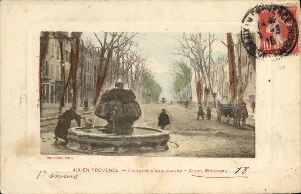 Aix-en-Provence — Warmwasserbrunnen — Cours Mirabeau — Tiermanet, Verlag — n°18 - Vorderseite