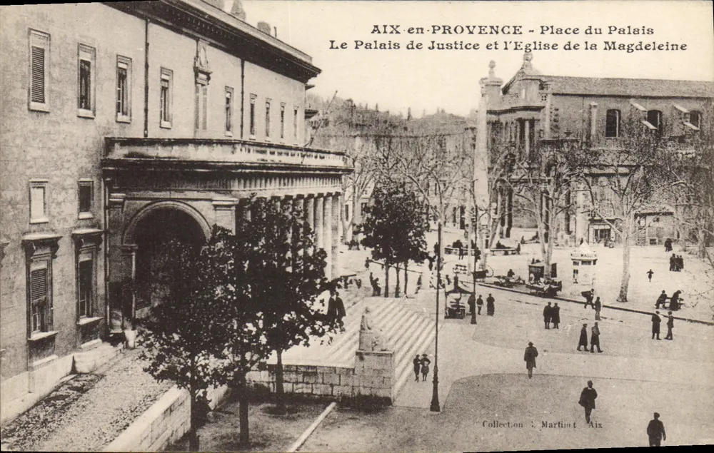 AIX-EN-PROVENCE - Place du Palais - Das Palastgericht und die Kirche der Magdalene — Sammlung J. Martin, Aix - Vorderseite