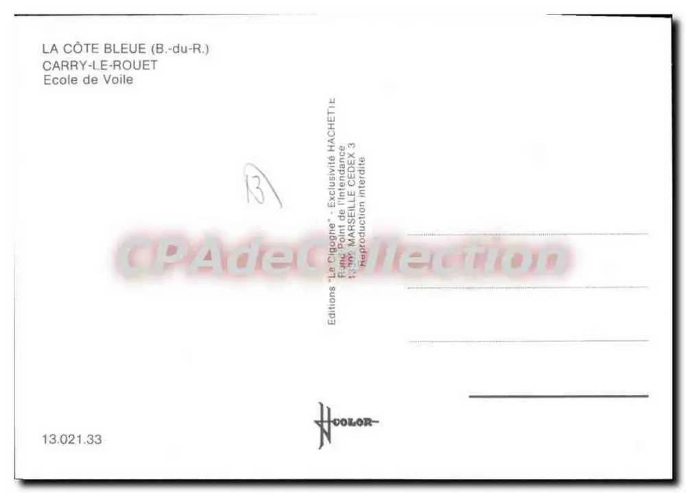 Carré-le-Rouet — Escola de Vela — Edições La Digue - Verso