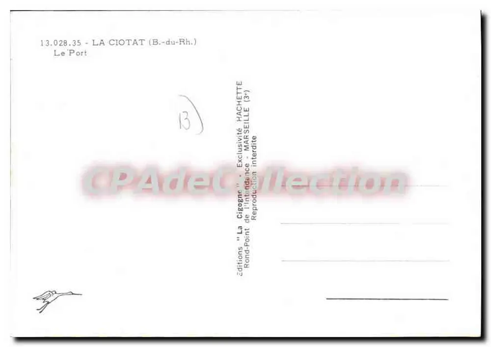 O Porto — La Ciotat (Bouches-du-Rhône) — Edições 'La Cigogne' - Verso